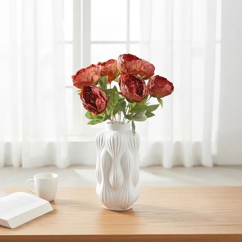 Blushira Rose Fabric Artificial Flower - Rust media 1