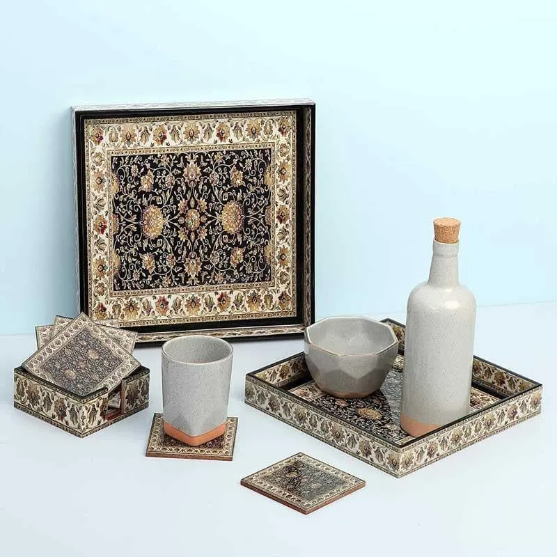 Inaayat Serving Tray & Coaster - Set Of Three media 1