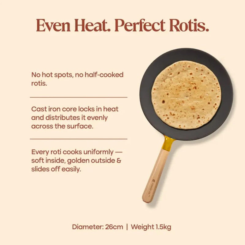 Cumin Co Enamel Cast Iron Roti Tawa media 6