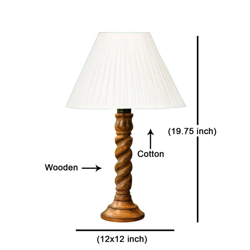 Elvane Oryn Wooden Table Lamp - White media 8