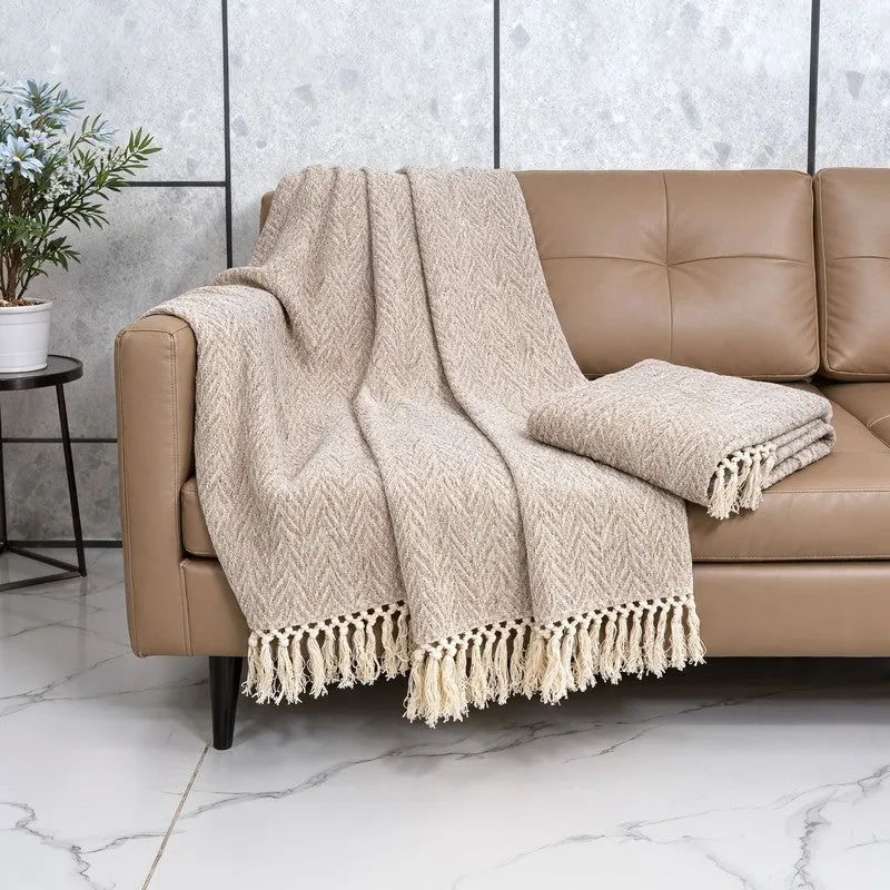 MonoMood Throw (Beige) - Set Of Two media 1