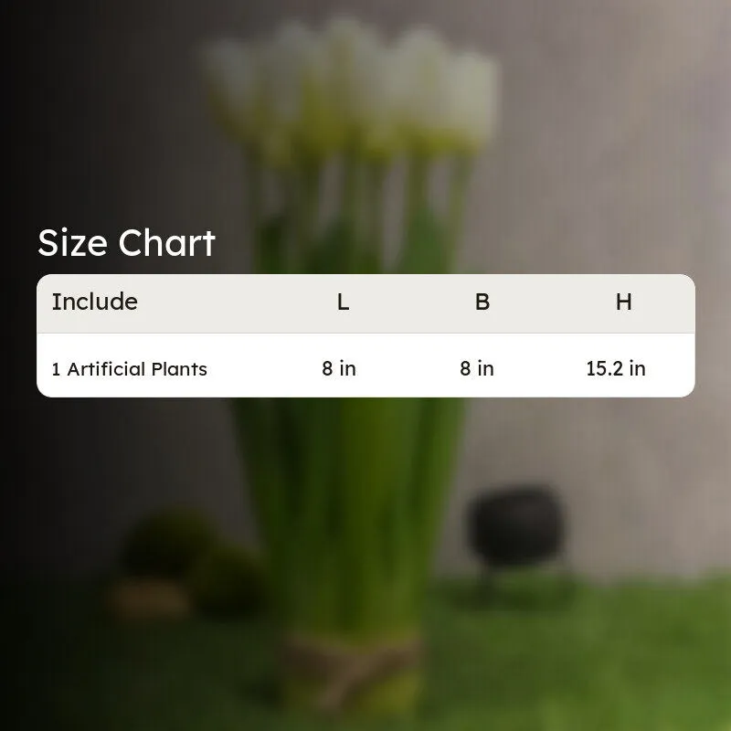 Artificial Tulip Flower Bunch Timeless Charm - White media 6