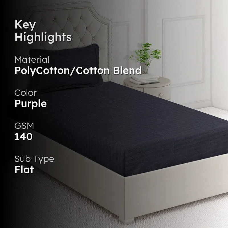 Tiryn Bedsheet (Violet) - 140 GSM media 2