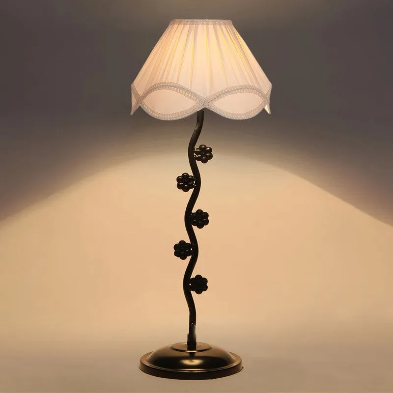 Novara Cotton Table Lamp With Iron Base - White media 5