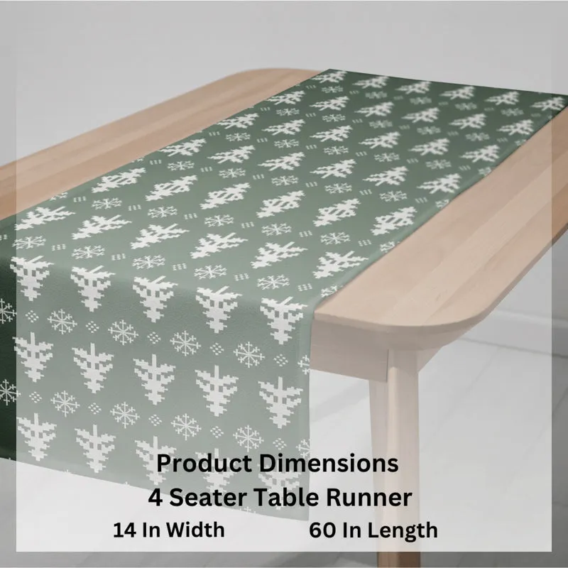 Holiday Doodles Cotton Canvas Table Runner - Green media 8
