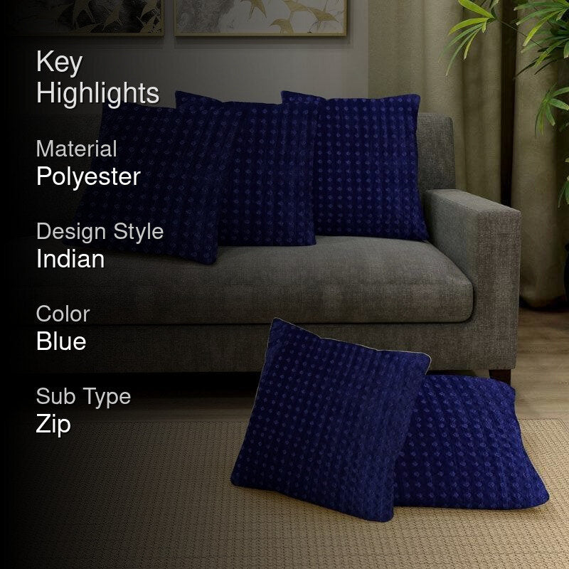 Whimsy Sheen Cushion Cover (Blue) - Set Of Five media 2