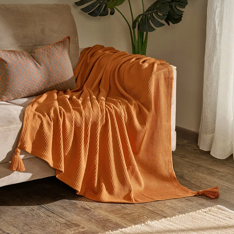 Nestlin Tassled Throw - Rust Brown media 1