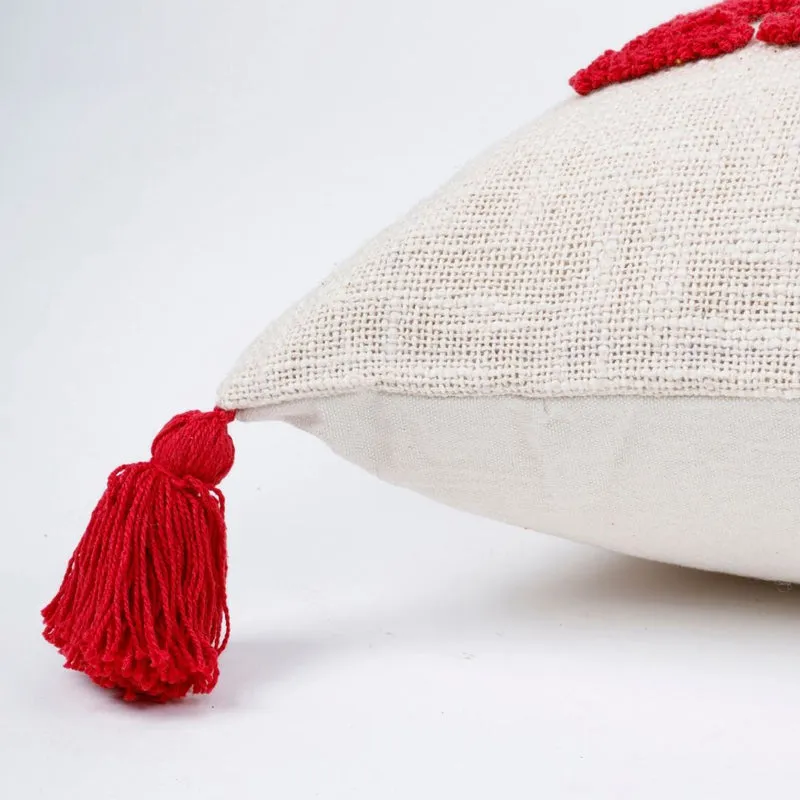 Crimson Comfort Tufted Cushion Cover media 6