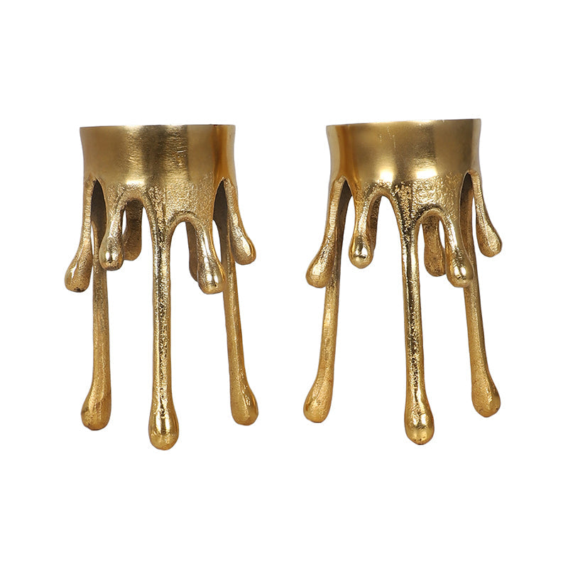 Gold Drip Candle Holder - Set Of Two media 4