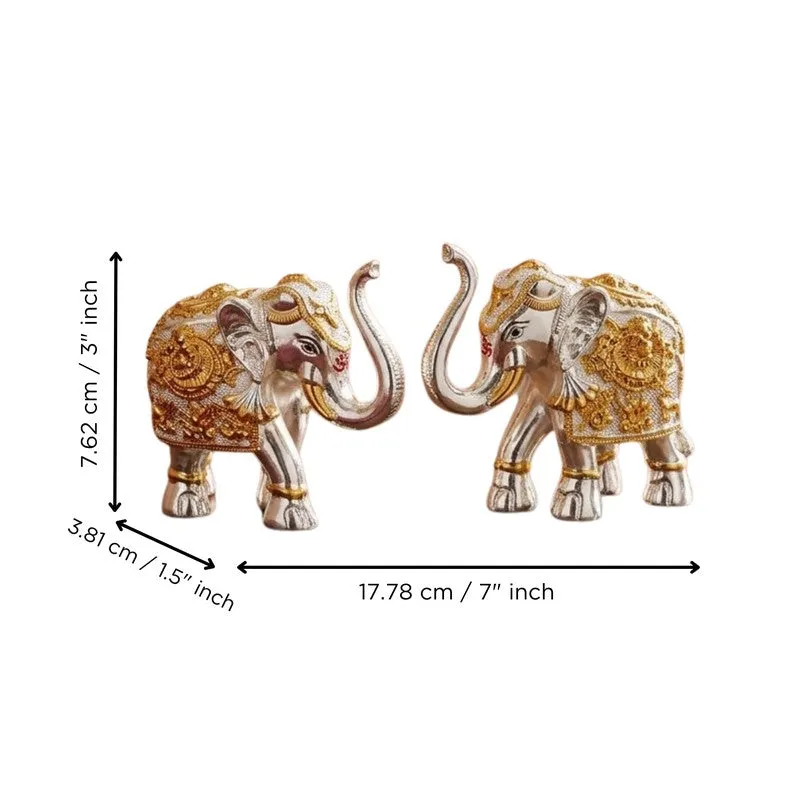 Prosperity Elephant Metal Showpiece - Set of Two media 5