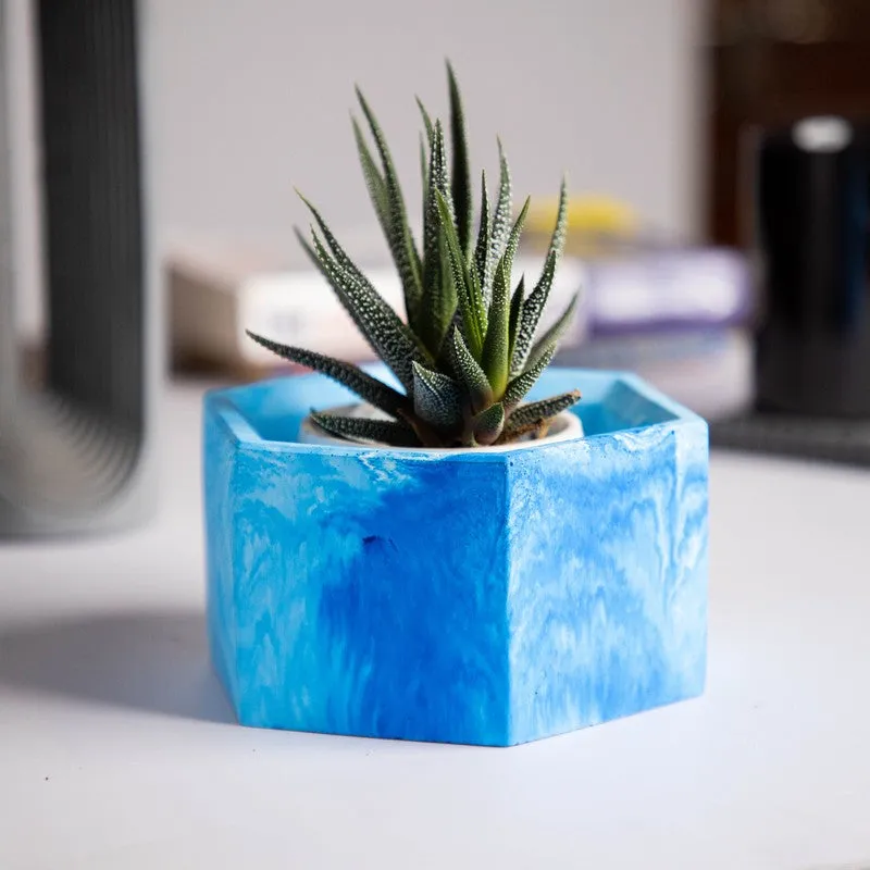 Mixona Concrete Planter - Blue media 2