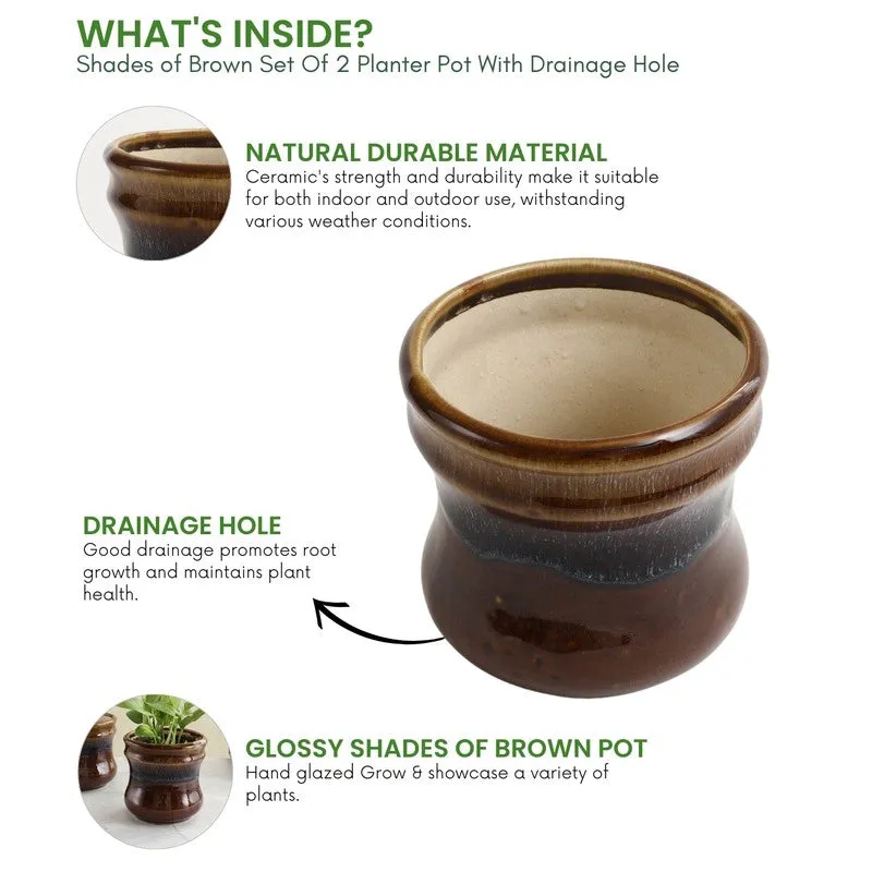 VelourVista Pots Brown - Set Of Two media 7