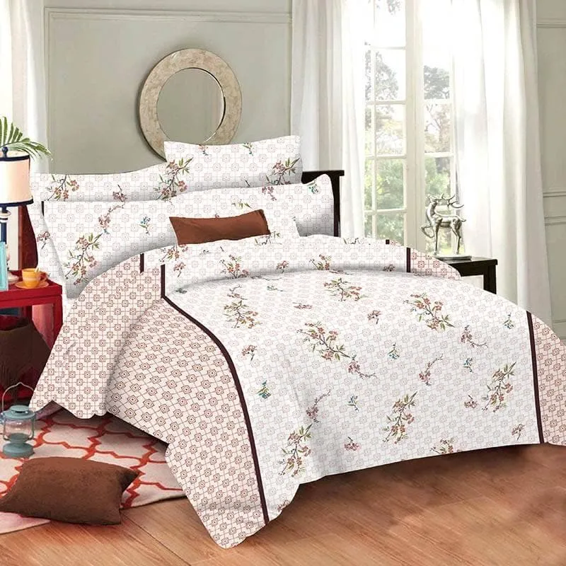 The Pattern Play Cotton Bedsheet (White, Brown) - 170 TC media 6