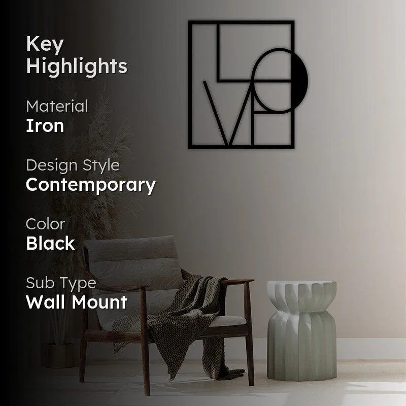 Love Square Black Iron Wall Accent media 2