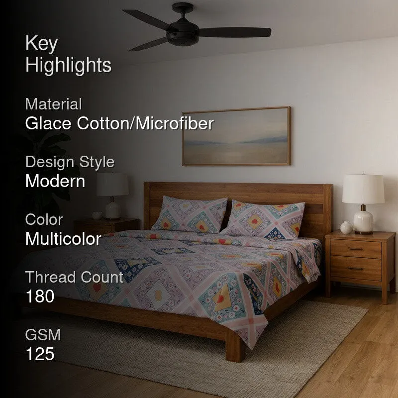 Love Grid Microfiber Bedsheet - 125 GSM media 2
