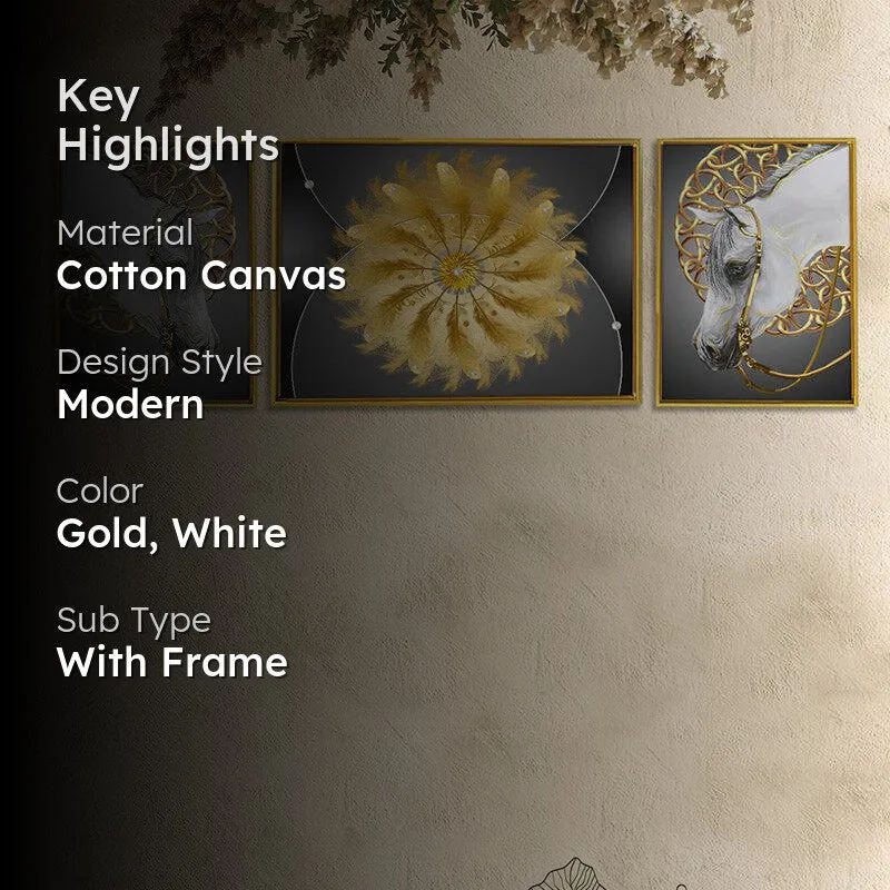Frin Golden Wall Art - Set Of Three media 2