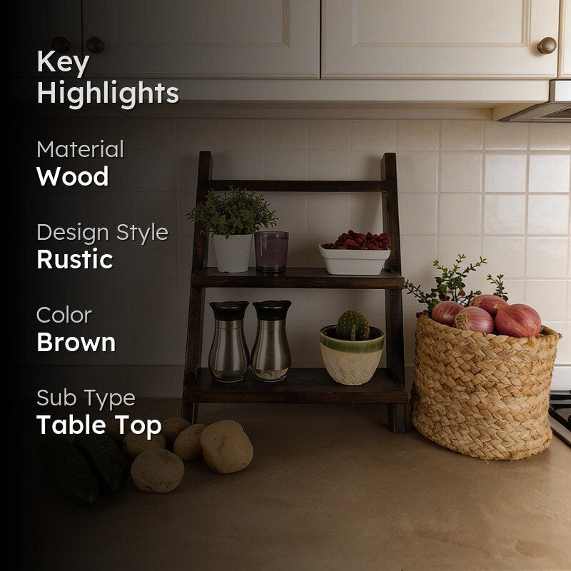 Plank Wooden Shelf 2 Step Ladder media 2