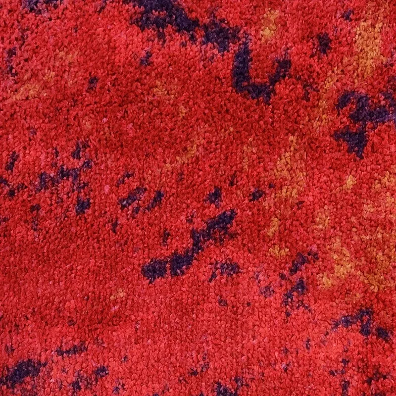 Lurean Abstract Micro Fiber Area Rug - Red,Beige media 4