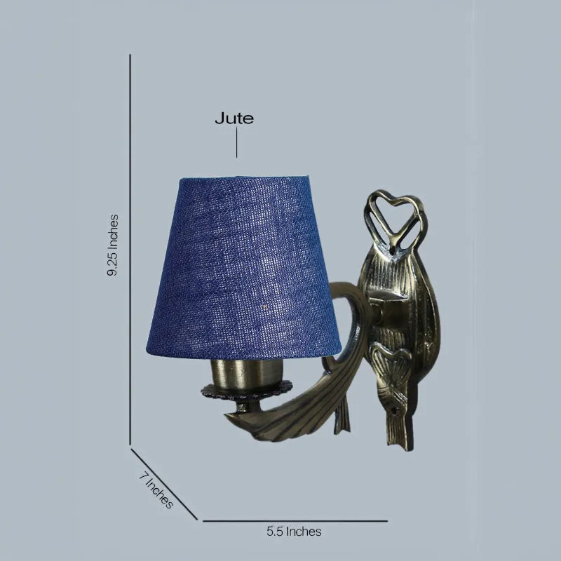 Love Gleam Atva Conical Fabric & Metal Wall Lamp - Blue media 4