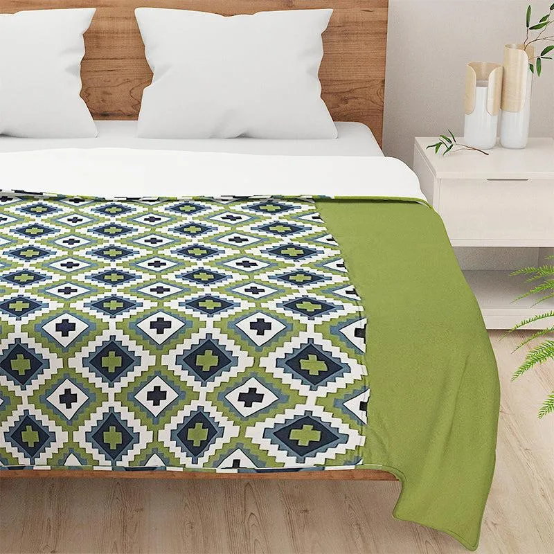 Swayam Green Grandeur Geometric Cotton Dohar - 110 GSM media 4