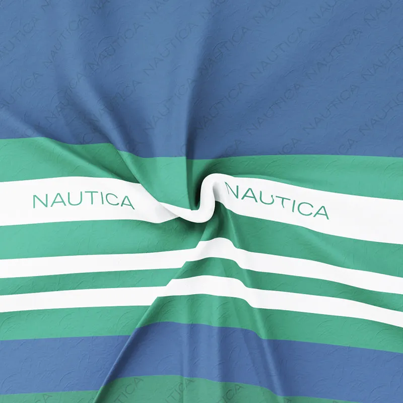 Nautica Stripe Symphony Cotton Bedsheet (Blue & Grey) - 160 TC media 6