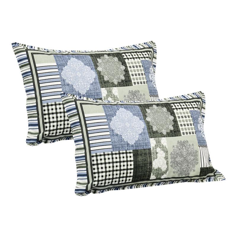 Aankhen Ethnic Cotton Bedsheet (Blue,White) - 160 TC media 6