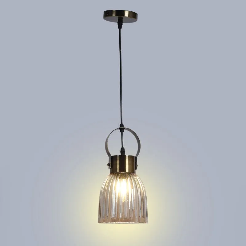 Auric Ribbed Glass Hanging Lamp media 6