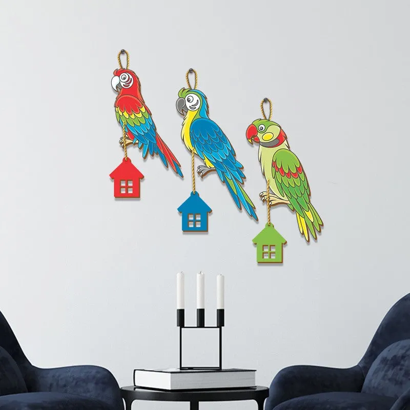 Parrot House Hangings MDF Wall Accent - Set Of Three media 3