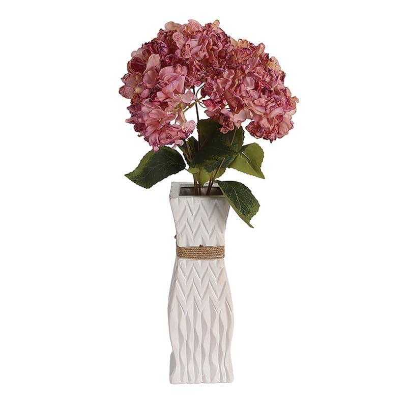 Faux Albidus Hydrangea Floral Bunch - Pink media 3