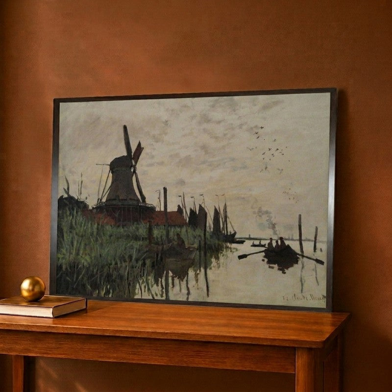 Windmill at Zaandam Canvas Wall Painting - 18 x 12 Inches