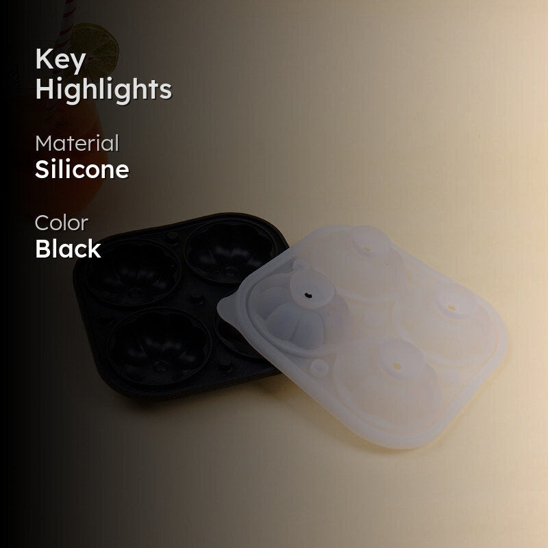 Chill Silicone 4-Cube Ice Mould - Black media 2