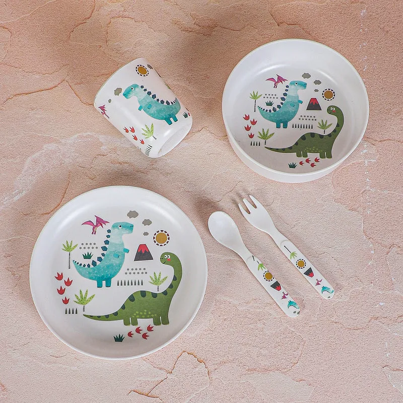 Dino Doodle Kids Dinner Set - Five Piece Set media 5