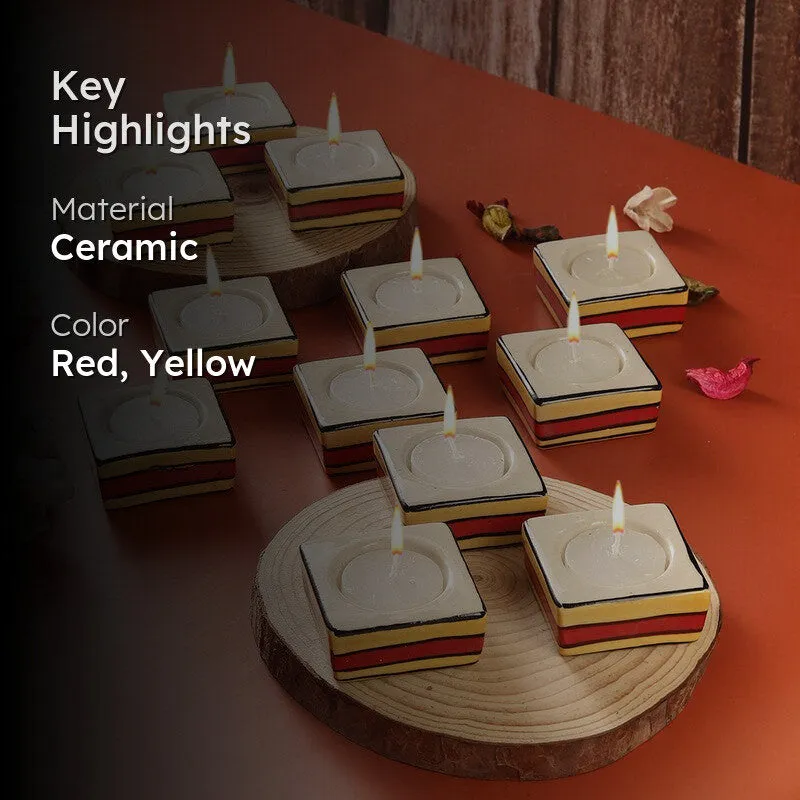 Rivaayat Tea Light Holders Red,Yellow media 2