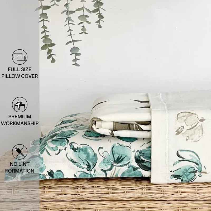 Urban Space Majestic Aqua Cotton Bedsheet - 200 TC media 5