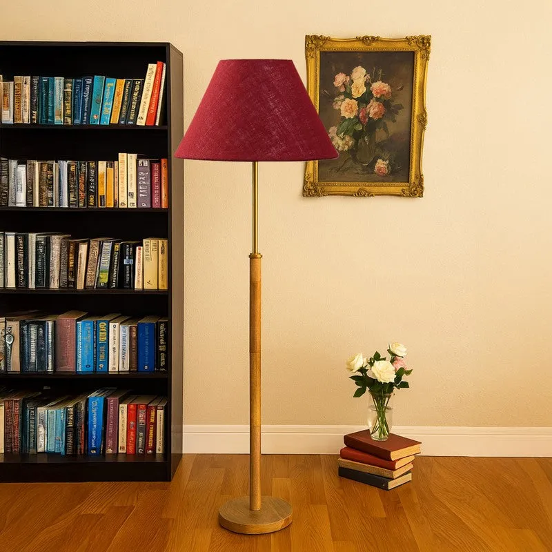Earth Tone Wooden Floor Lamp - Maroon media 3