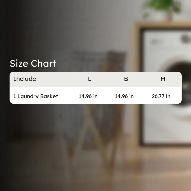 Wash Aura (Cotton,Wood) Laundry Basket - White media 7
