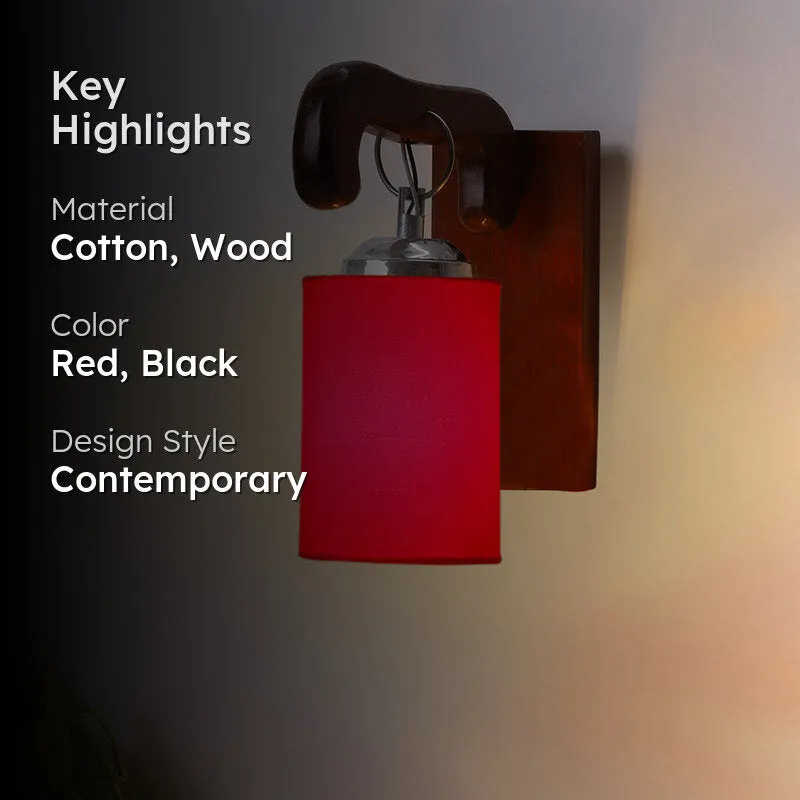 Klarion Wooden Wall Lamp - Red media 2