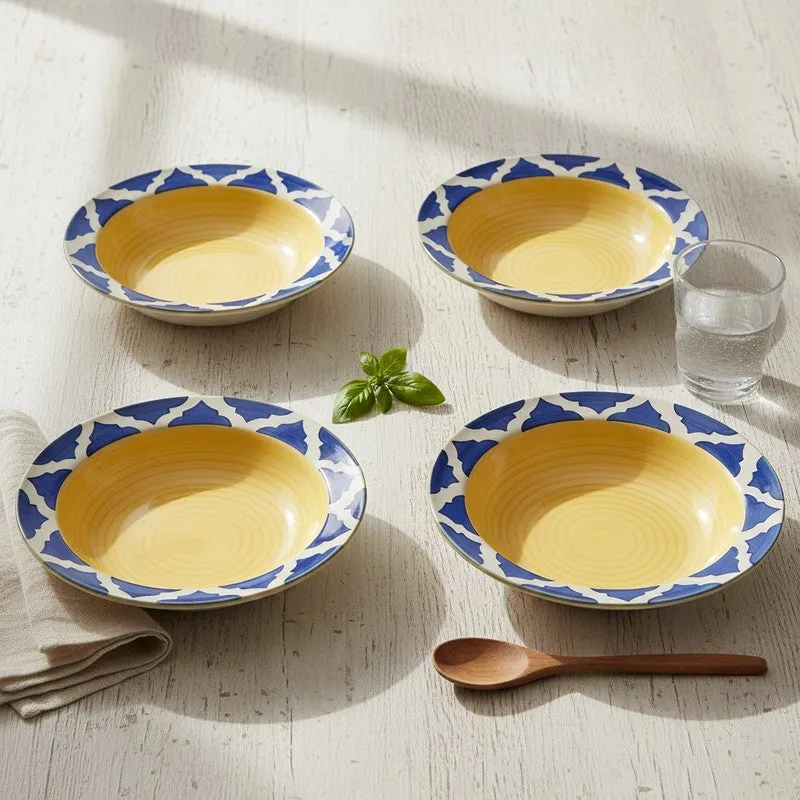 Radiant Handcrafted Ceramic Pasta Plate (Yellow) - Set Of Four media 1