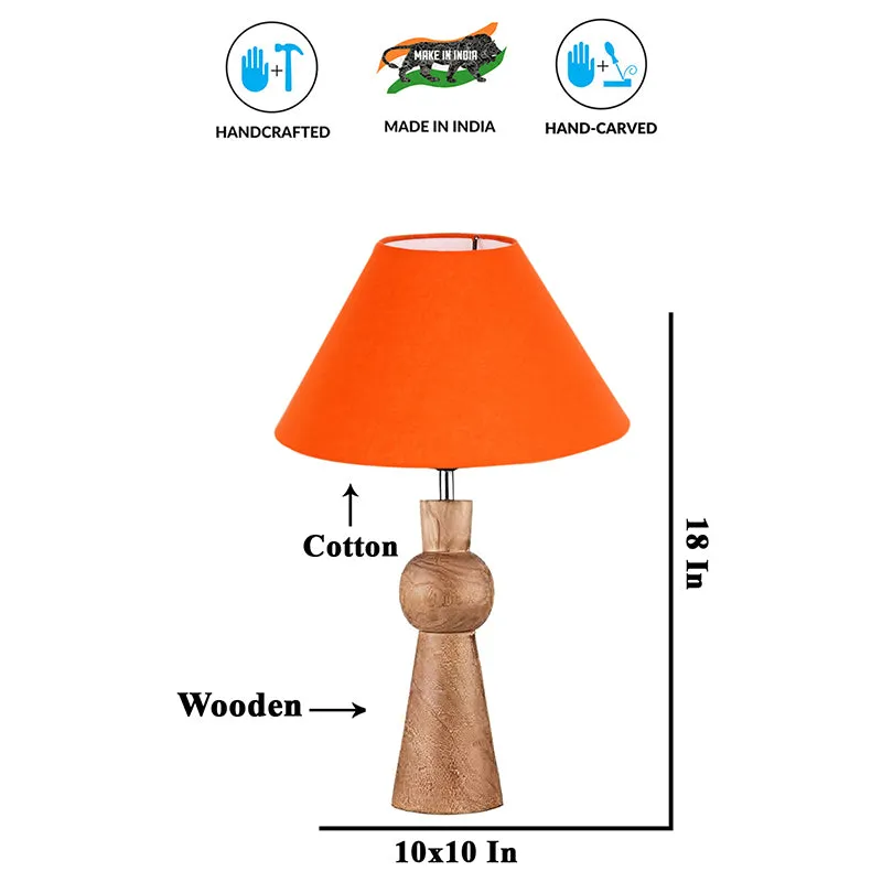 Angler Neo Wooden Table Lamp - Orange,Brown media 5