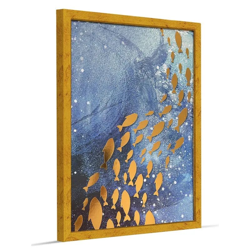 Golden Fish Wall Art With Frame media 3