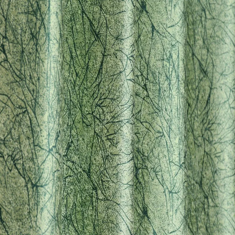 SoftFall Printed Curtains (Green) - Set Of Two media 5
