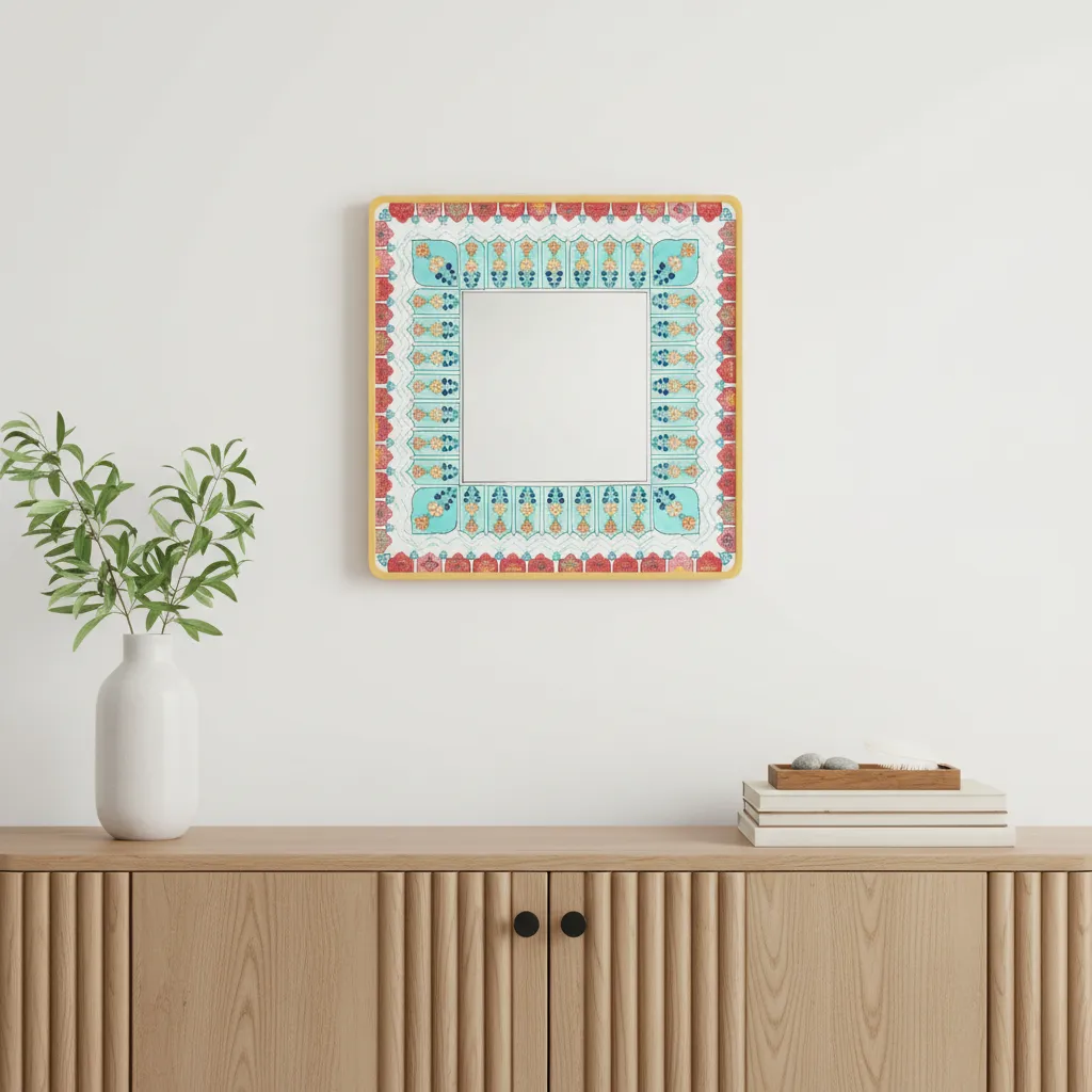 Nirga Designer Handpainted Mirror media 1