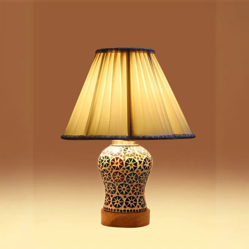 Astrona Pleated Wooden Table Lamp - Multicolor media 7