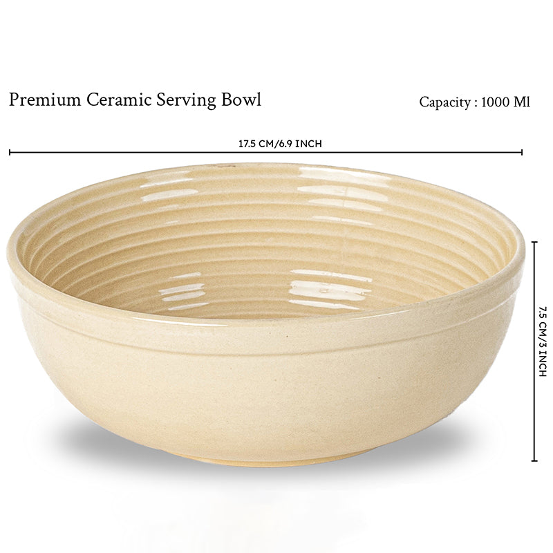 Terra Ridge Serving Bowl (Ivory/1000 mL) - Set Of Two media 8