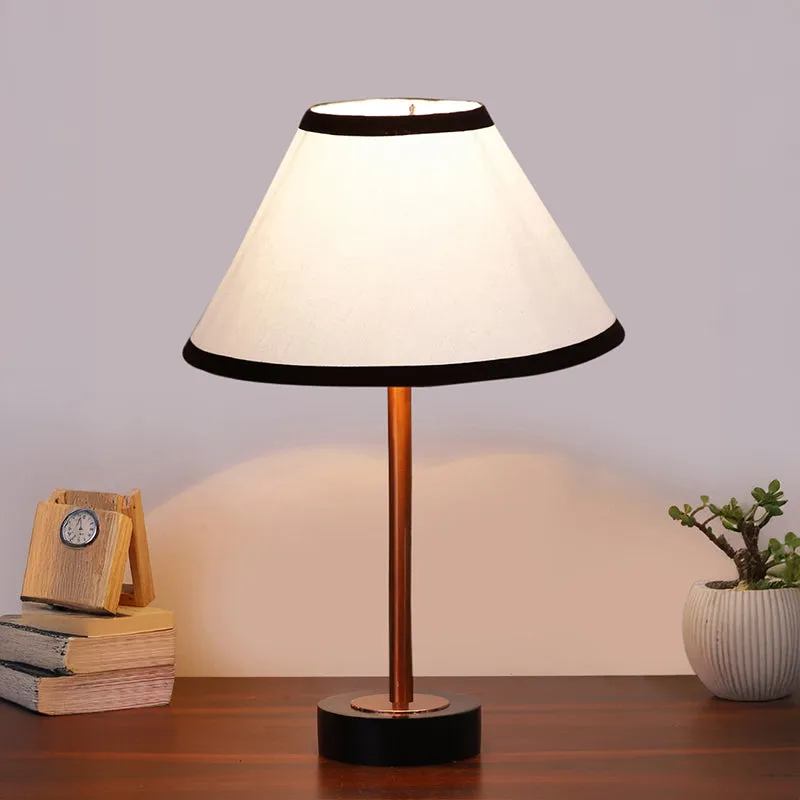 Cotin II Stripe Rodin Wooden Table Lamp - White,Copper,Black media 2