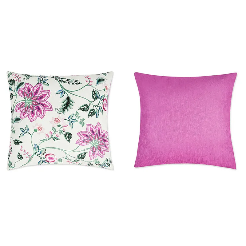 India Circus Kachnar Gul Printed Velvet Cushion Cover - Set Of Five media 3