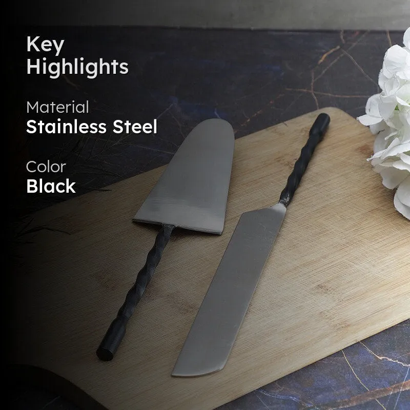 Elegant Stainless Steel Cake Server - Two Piece Set media 2