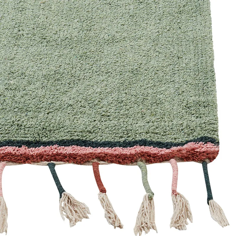 Serene Soft Tufted Cotton Area Rug - Sage Green media 4