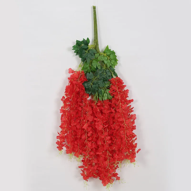 Faux Hanging Orchid Vine (Red) - Set Of Twelve media 3