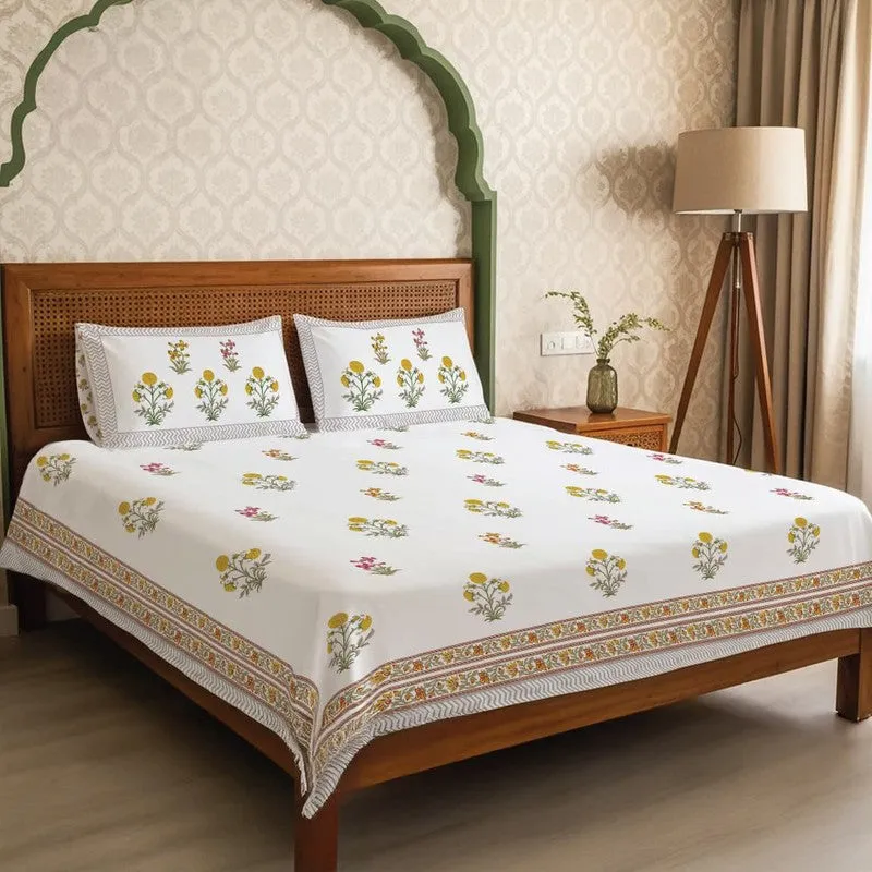 Urban Space Kalyani Ethnic Cotton Bedsheet - 300 TC media 1